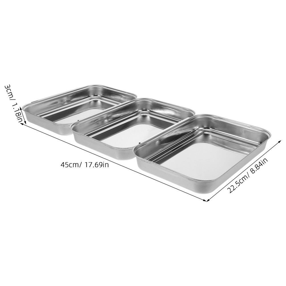 Breadcrumb Tray Set Chicken Breading Trays Food Coating Stainless Steel