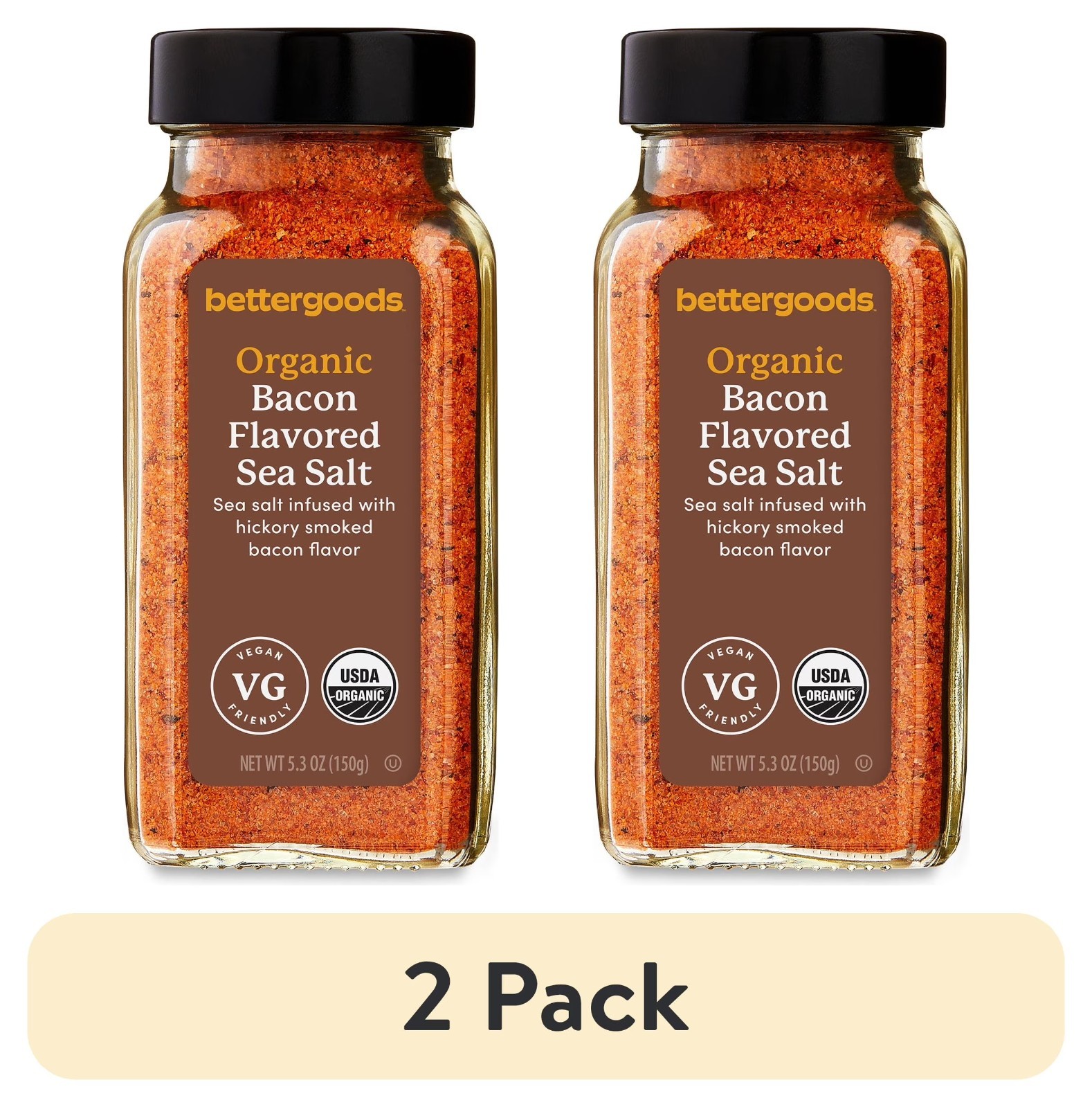 2 pack,bettergoods Organic Bacon Flavored Sea Salt, 5.3 oz.
