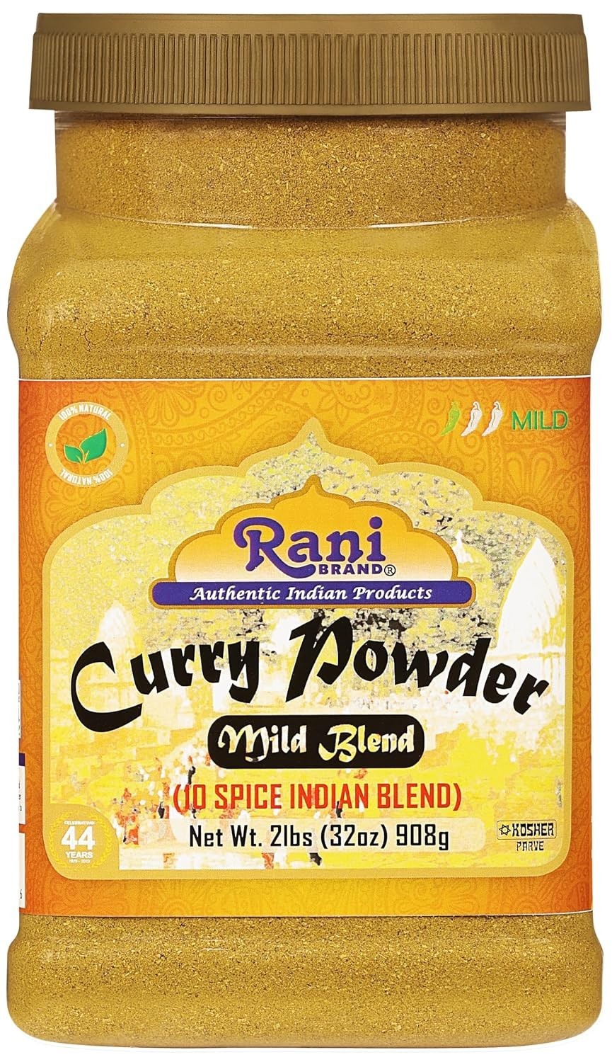 Rani Curry Powder Mild 10-Spice Authentic Indian Blend 2lbs 908g PET Jar ~ Al…