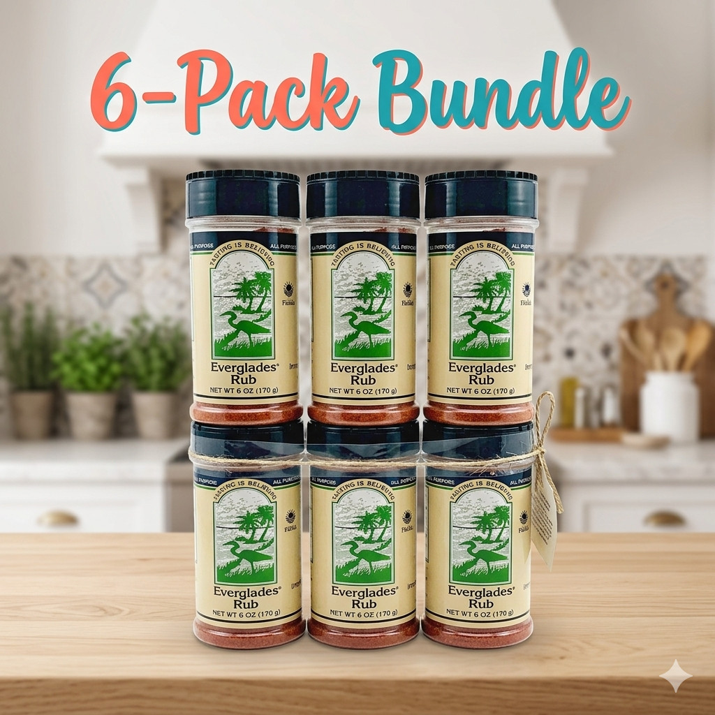 Everglades Rub Seasoning 6 oz. Sweet & Spicy BBQ Dry Rub for Meat 6-Pack