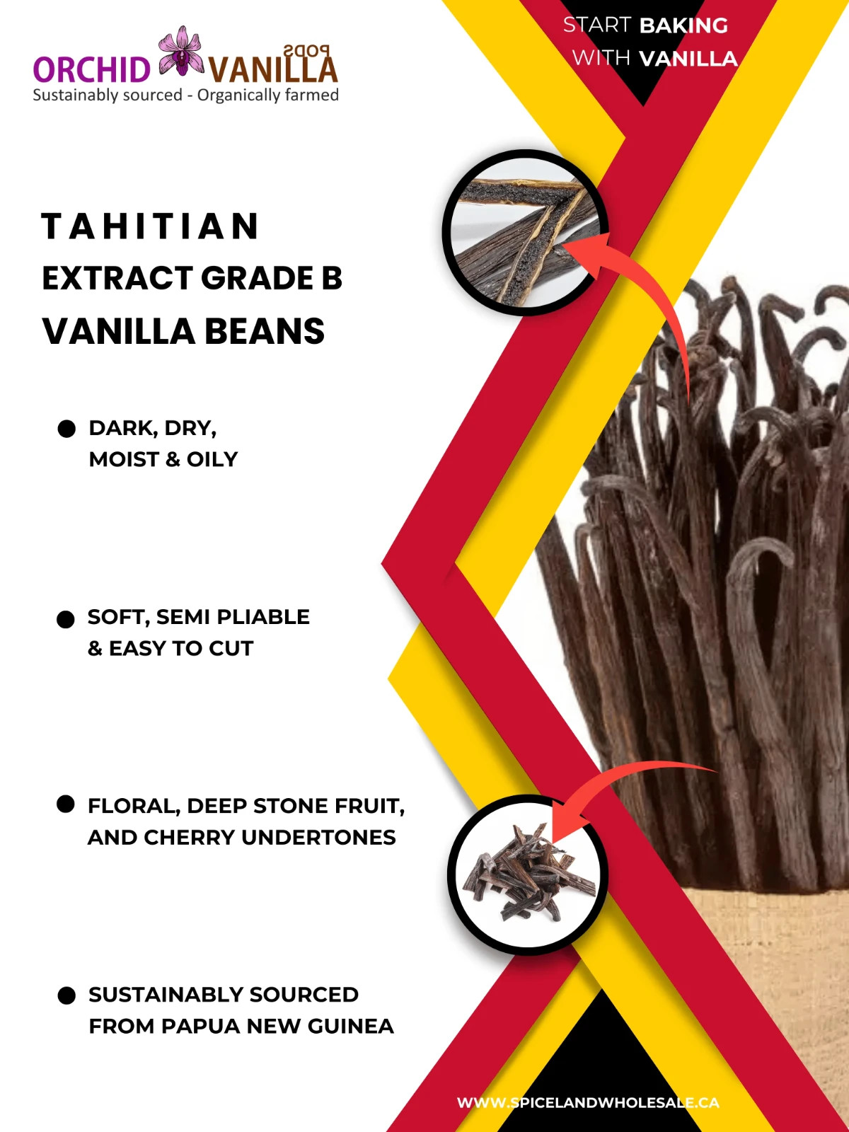 Grade B Tahitian Vanilla Beans 4–8″ Premium Extract Floral & Cherry – By Ounce