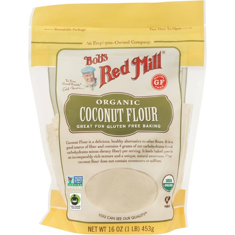 2x Bob’s Red Mill Gluten Free Organic Coconut Flour Baking Kitchen Bulk Lot 16oz
