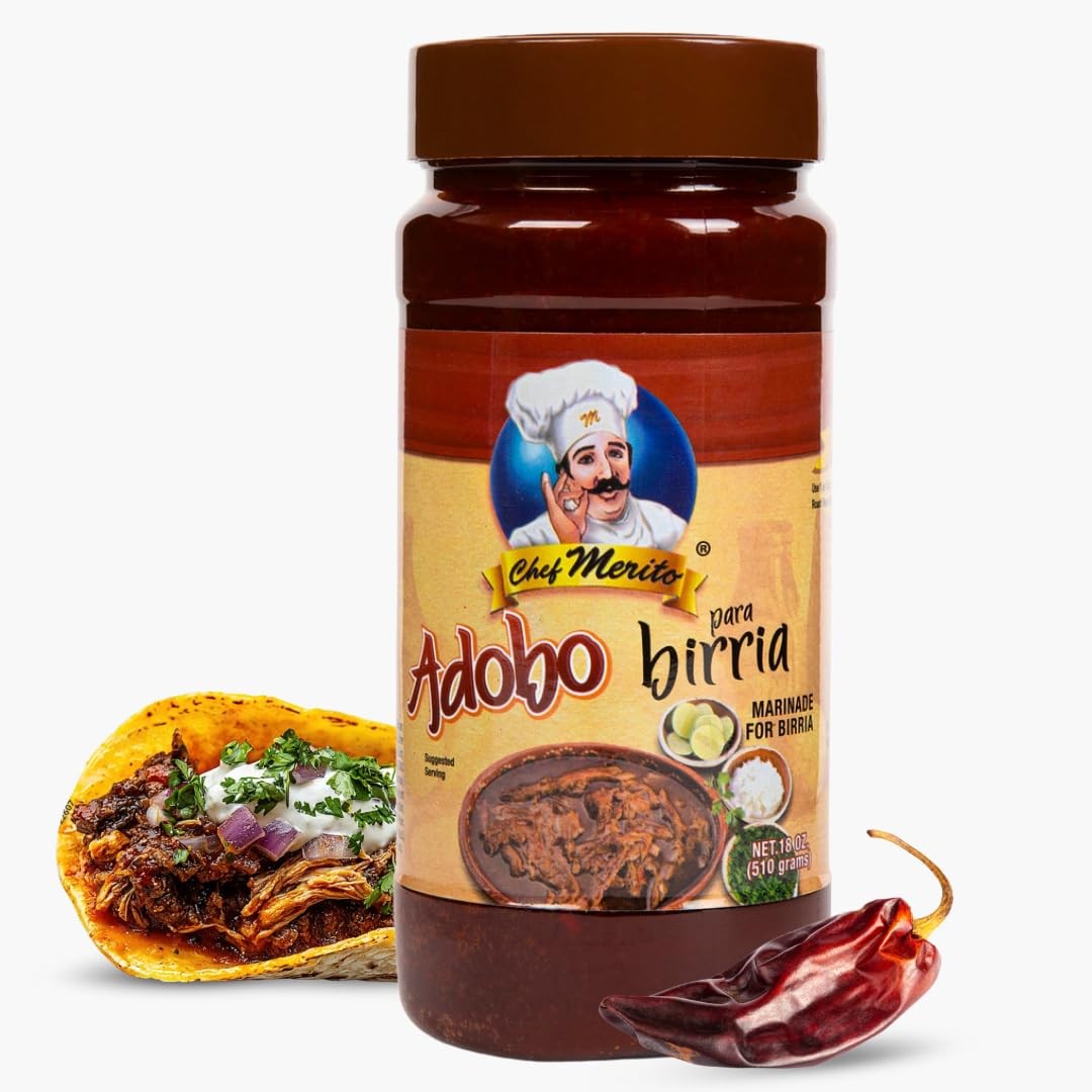 Chef Merito® Birria Marinade | Authentic Mexican Flavor 18 Ounce (Pack of 1)