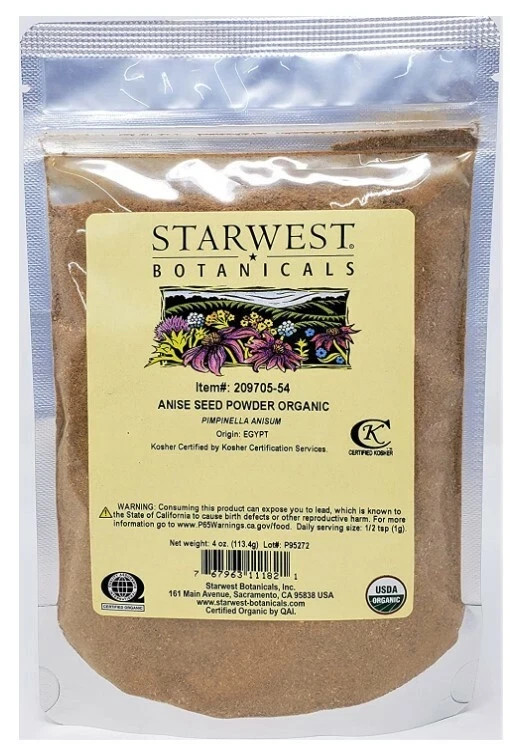 Starwest Organic Anise Seed Powder 4oz