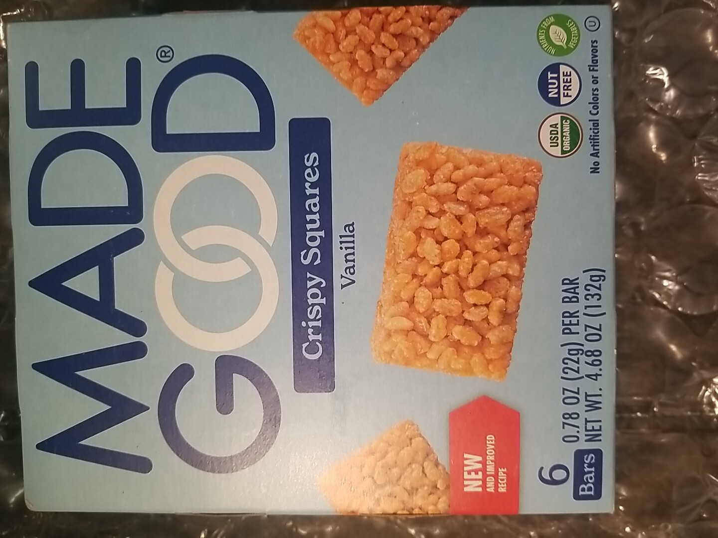 Crispy Squares, Vanilla, 6 Bars, 0.78 oz (22 g) Each