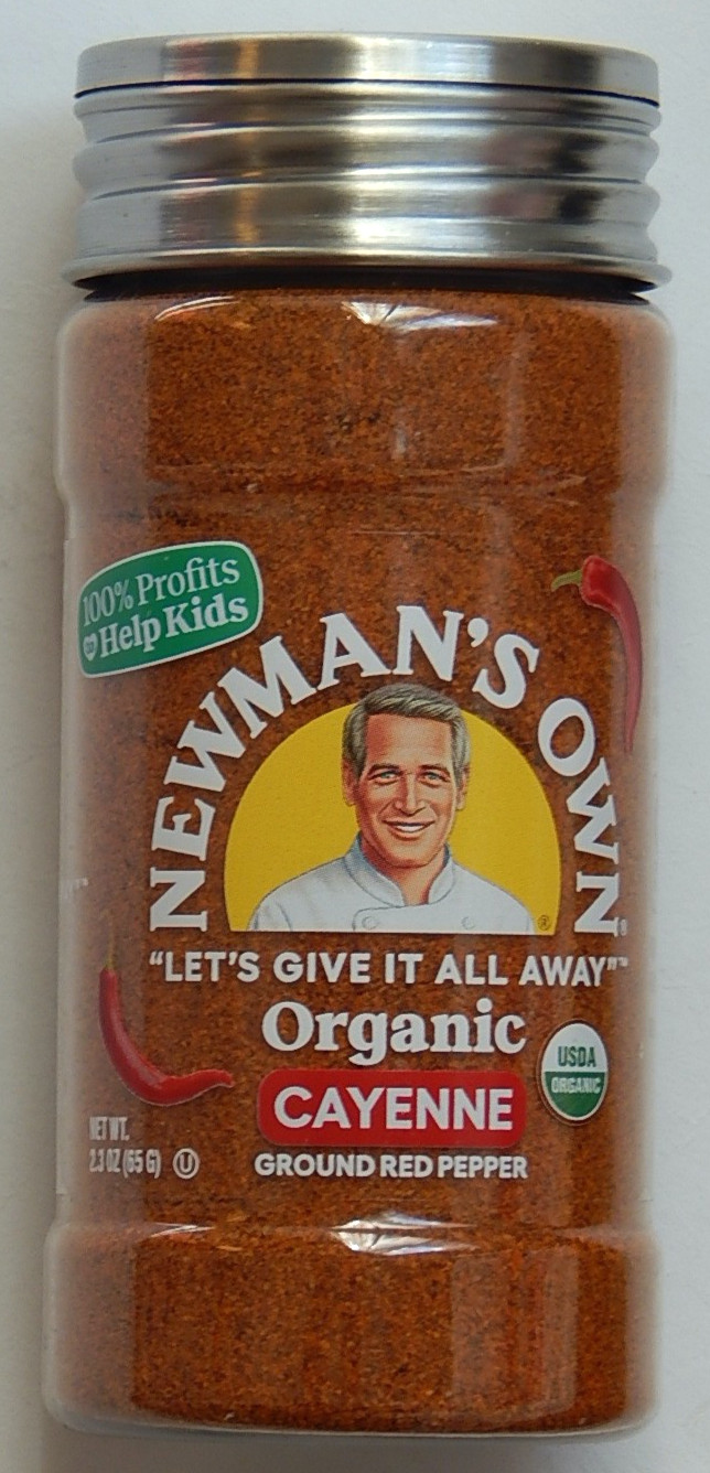 NEWMAN’S OWN ORGANIC CAYENNE GROUND RED PEPPER ADJUSTABLE SHAKER 2.3 Fl Oz 08/27