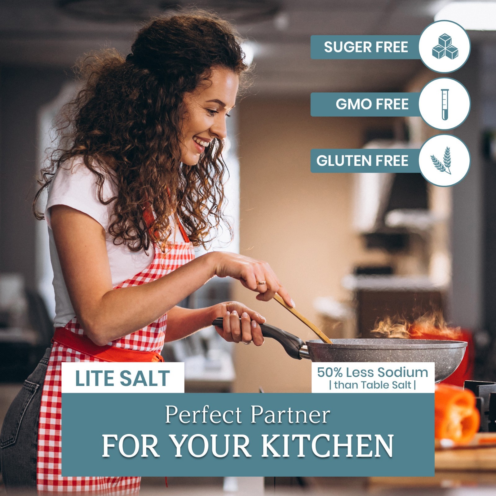 Pacific Pelican 50% Less Sodium Iodized Dead Sea Lite Salt, Fine Grain, 1 LB