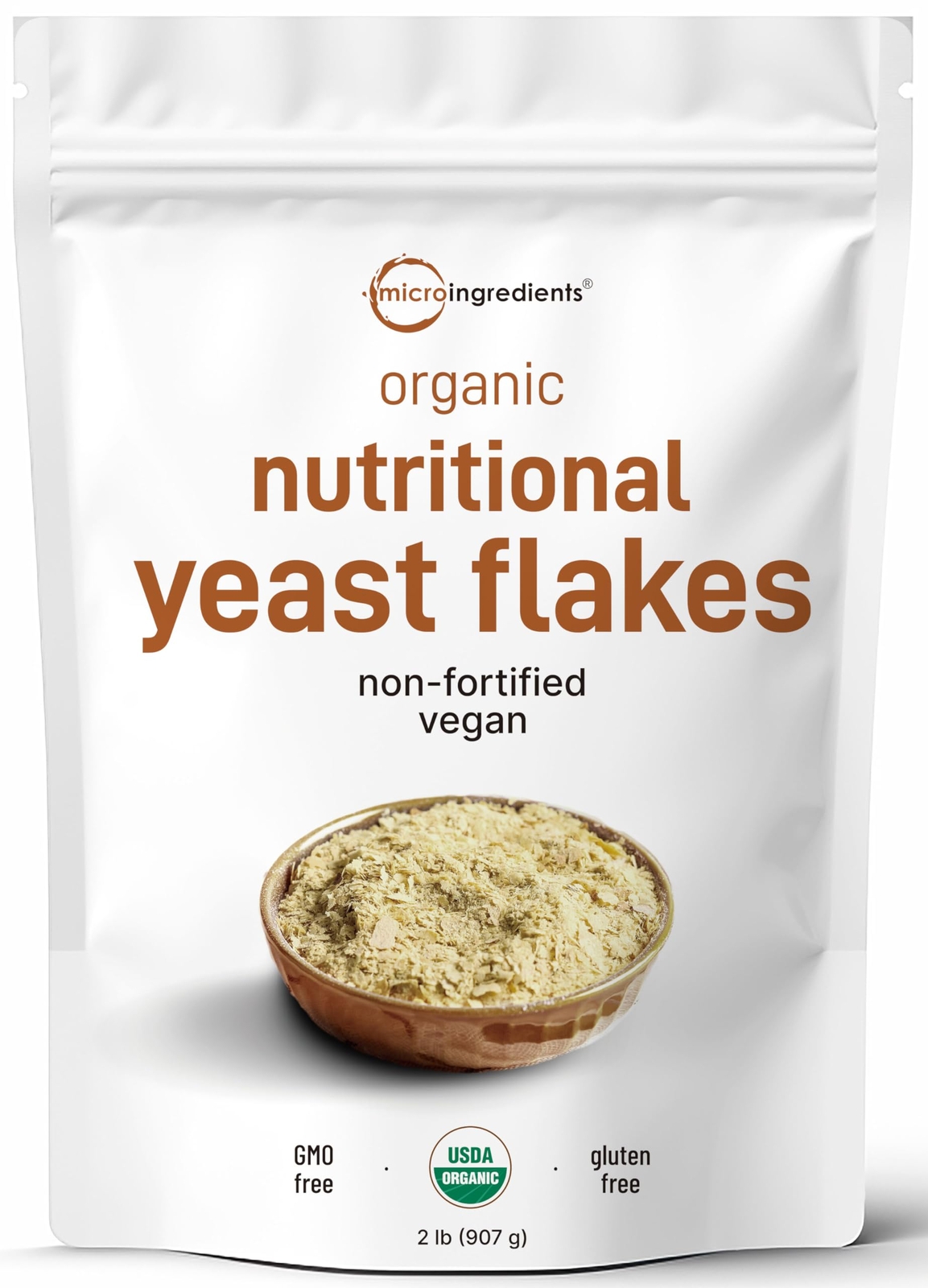 Organic Non-Fortified Nutritional Yeast Flakes 2 Pounds 32oz | Rich in Vegan …