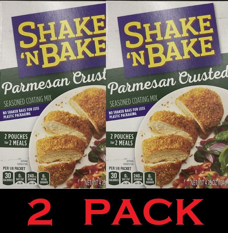 SHAKE N BAKE PARMESAN CRUSTED Seasoned Coating Mix 4.75 oz Box – 2 PACK