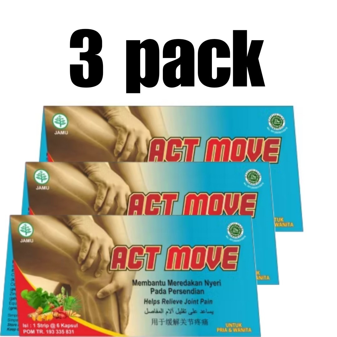 ACT MOVE 1 Amplop @6Caps Natural Organic Herbs Spice Fresh Pure Hygienic Premium