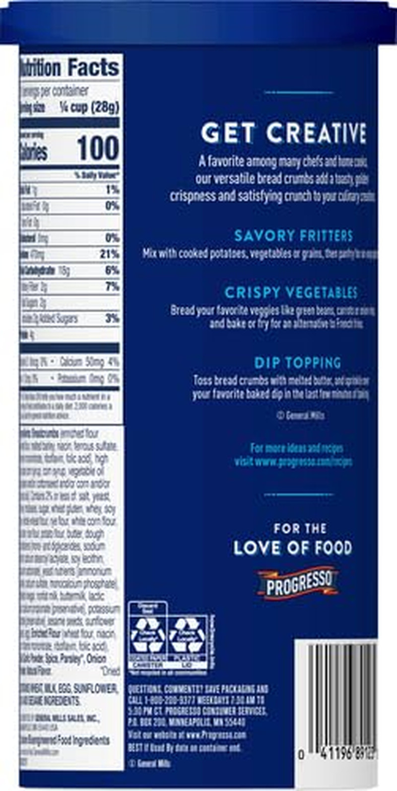 Progresso Bread Crumbs, Garlic and Herb, Cooking Ingredient, 15 Oz