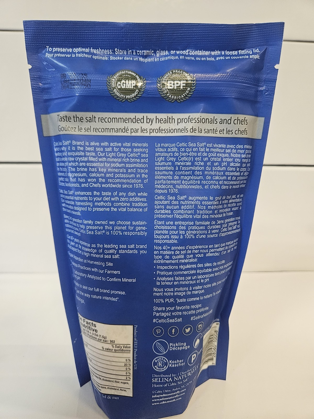 Light Grey Celtic Sea Salt 1 Pound Resealable Bag – Additive-Free