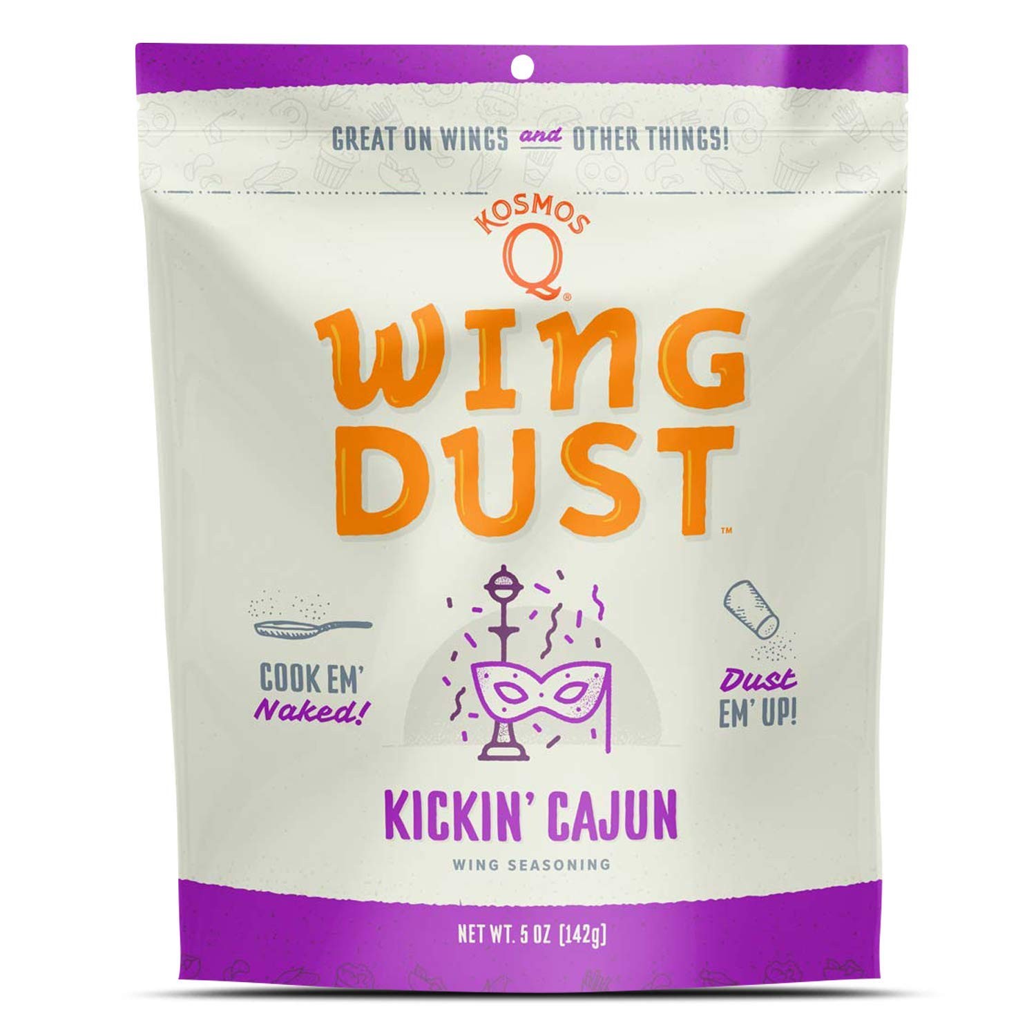 Kosmos Q Kickin Cajun Seasoning 5 Ounce Bold Flavor Dry Rub for Wings Seafood