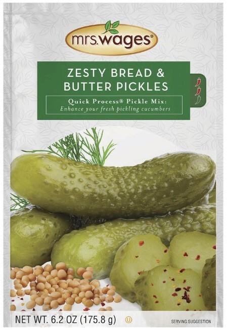 Mrs. Wages Zesty Bread & Butter Pickles Quick Process Mix, 6.2 oz (3 Packets)