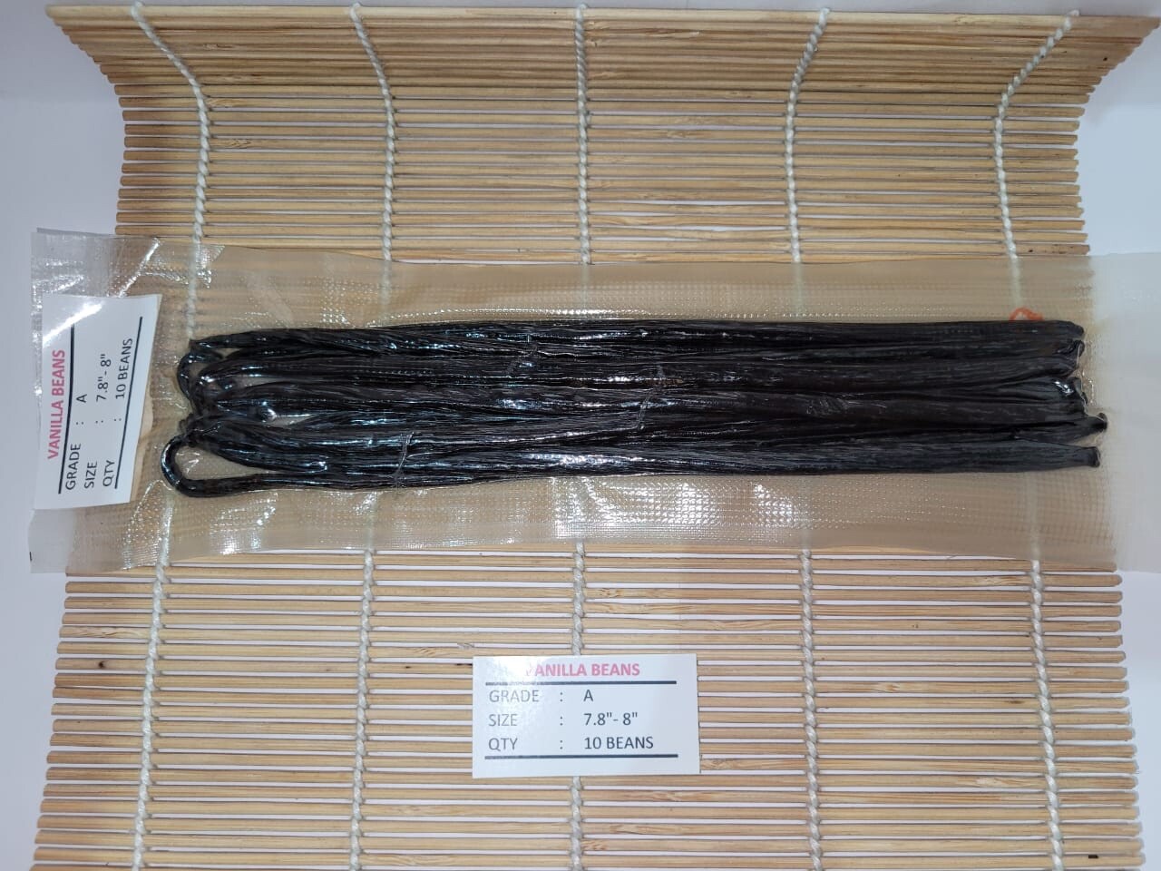 Grade A Vanilla Beans Planifolia from Papua New Guinea – 10 Beans (7.8 – 8”)