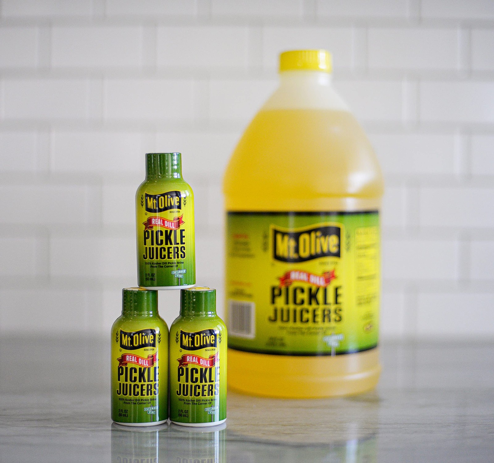 Kosher Dill Pickle Juice Brine – 12 Pack – 2 fl oz Bottles