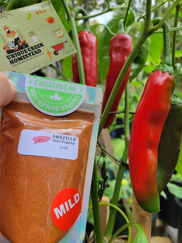 GUAJILLO / Mirasol Chili Pepper POWDER 2-oz Bag MILD Fruity Smoky Flavor Fresh