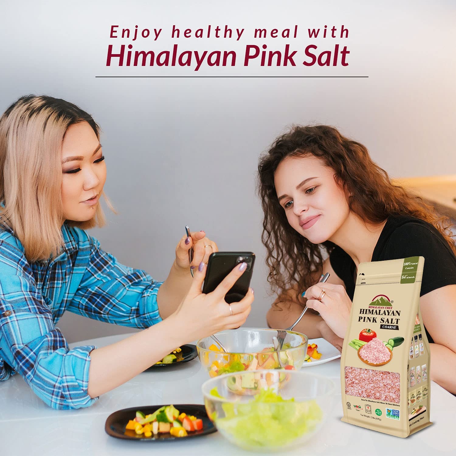Pink Himalayan Salt, Coarse Grain, Refill Grinders – 12 lbs (12 x 1 Pound Bags)