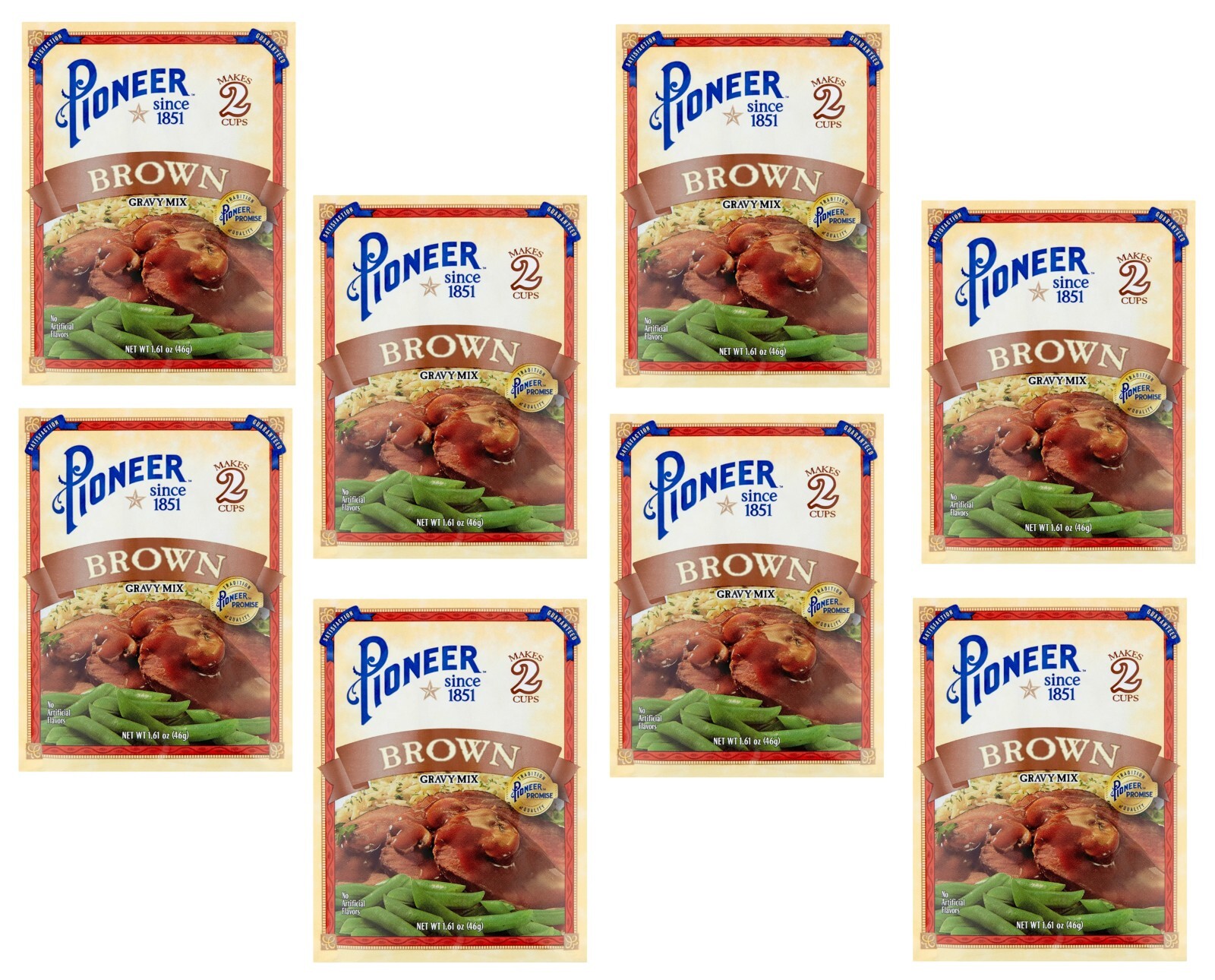 8-Pack Pioneer Premium Brown Gravy Mix, 1.61 oz Packets Mix in every meal.