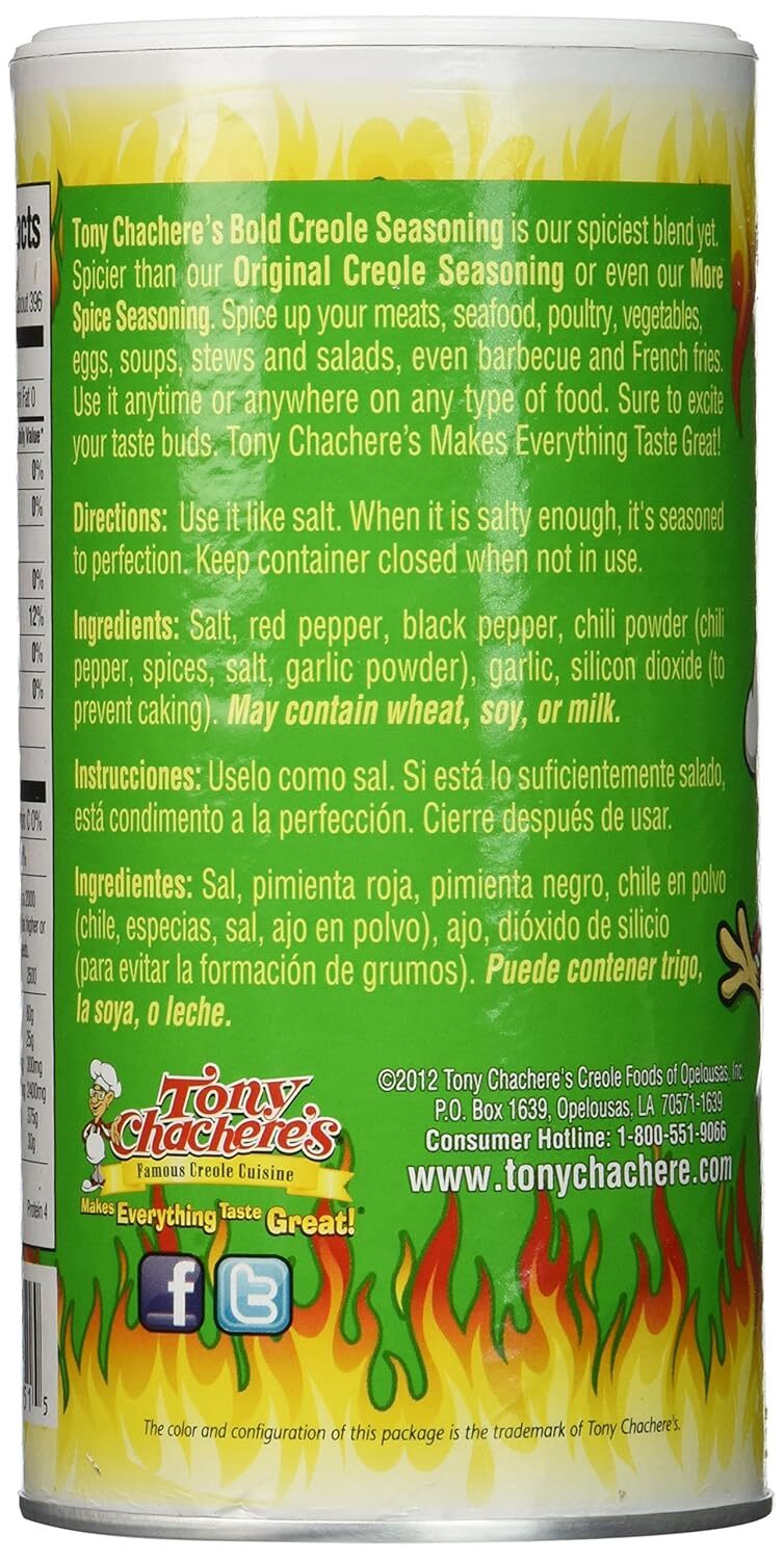 Tony Chachere’s Bold Creole Seasoning Pack Of 3 14 Ounce Shakers