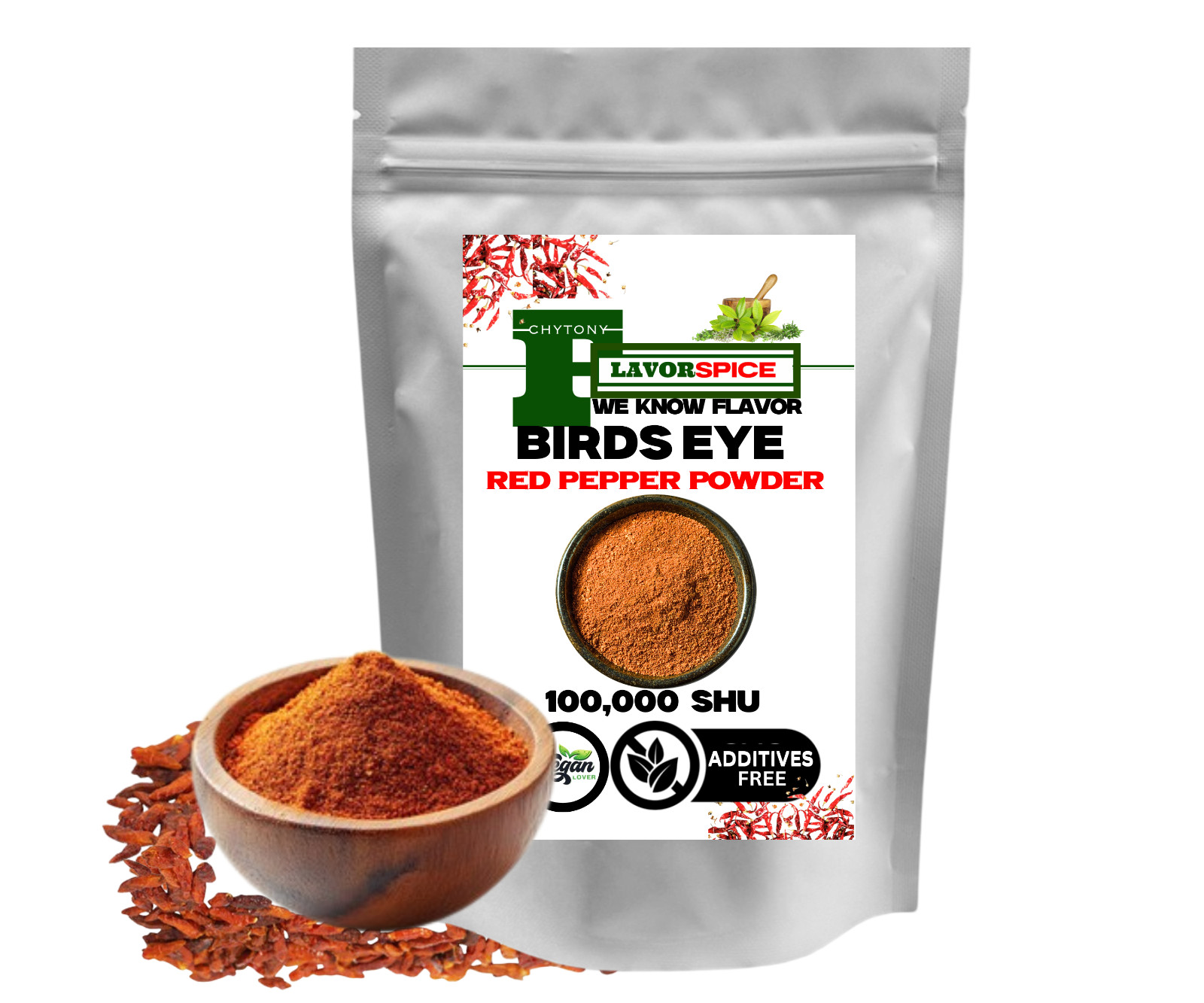 Bird’s Eye Chile Pepper Powder 1LB | Nigeria Red Hot Pepper | UP TO 100,000 SHU