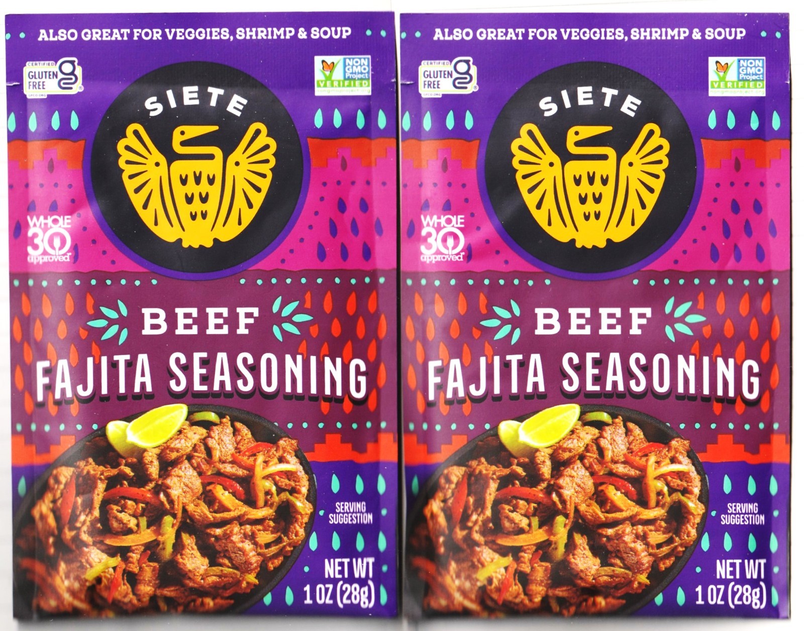 Siete Beef Fajita Seasoning | Pack of 2 | 1 oz 3/27 Exp