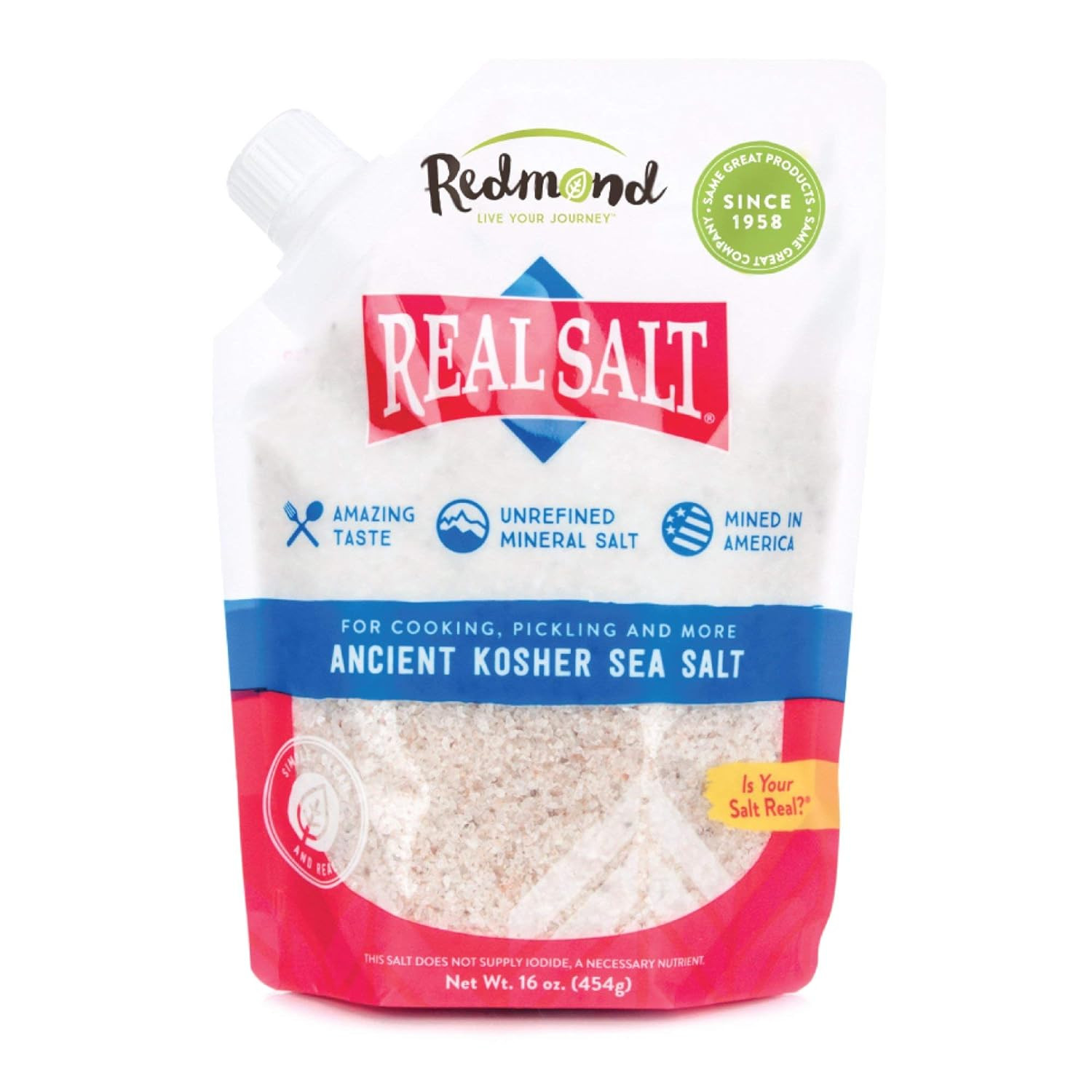Real Sea Salt – Natural Unrefined Gluten Free Kosher, 16 Ounce Pouch (1 Pack)