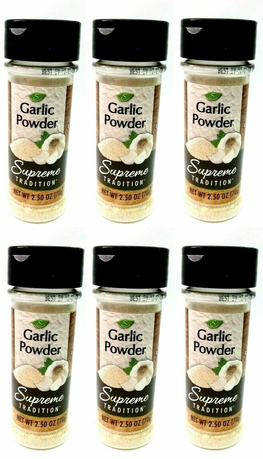 ( 6 PACK ) Supreme Tradition Garlic Powder, 2.5 oz. Each SEALED