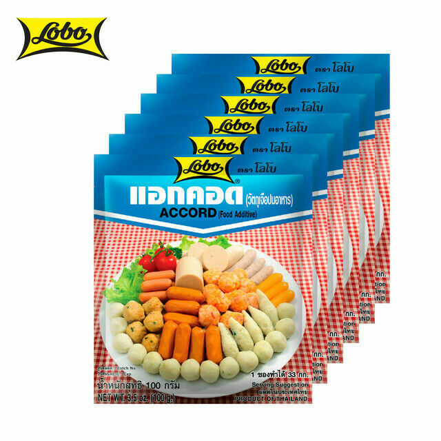 100G. AUTHENTIC LOBO Thai Accord Powder Meatballs Sausage Maker Pantry 6 Pcs.