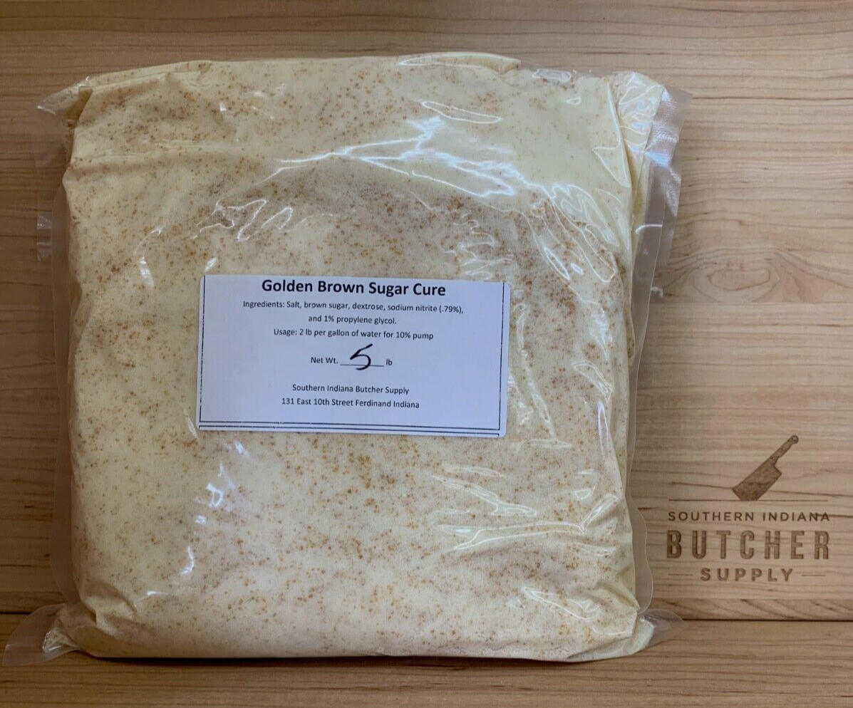 GOLDEN BROWN SUGAR CURE 5 LB BAG- FOR HAM, BACON, POULTRY, FISH, AND MORE
