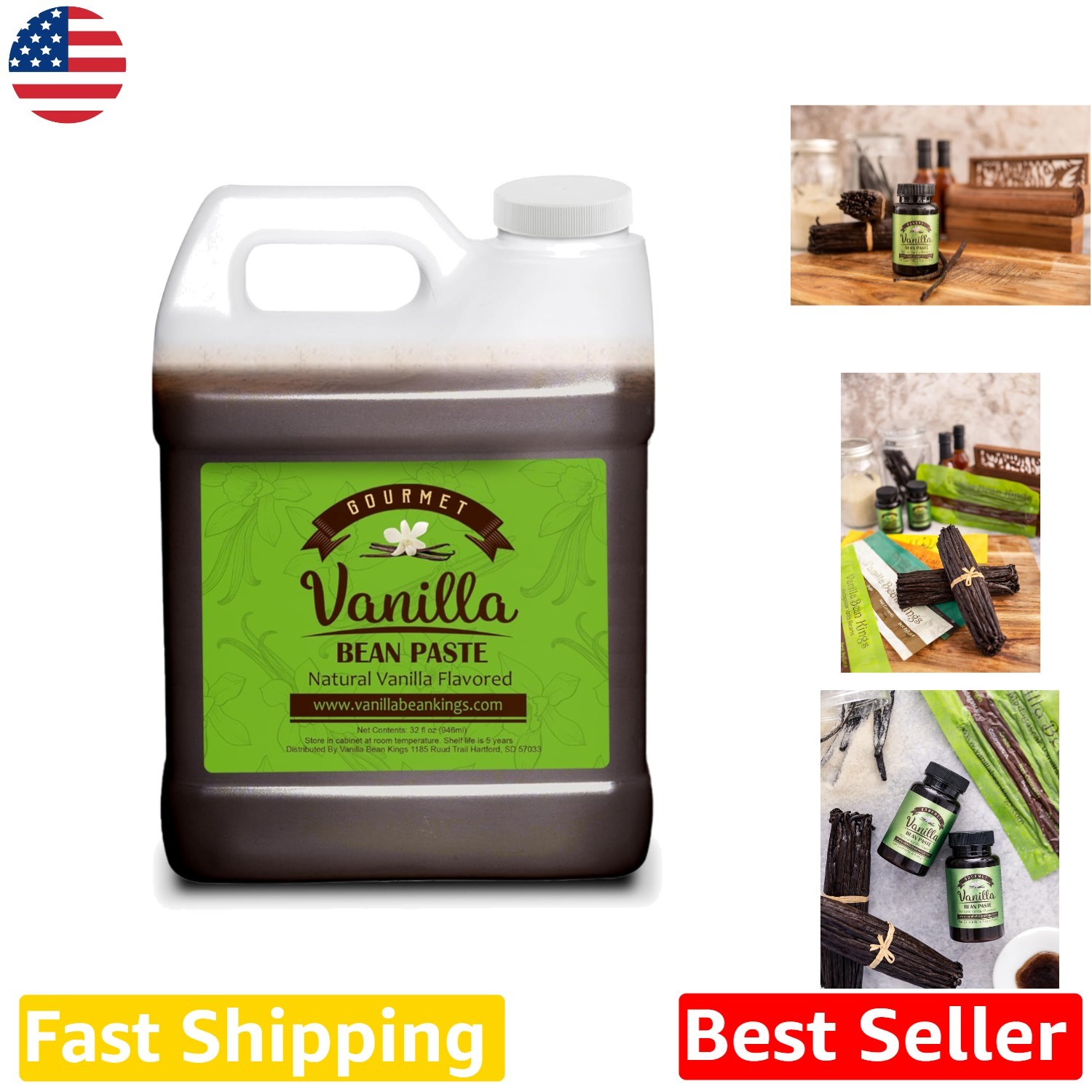 Gourmet Vanilla Bean Paste 32oz – Madagascar Bourbon Real Seeds Baking Dessert