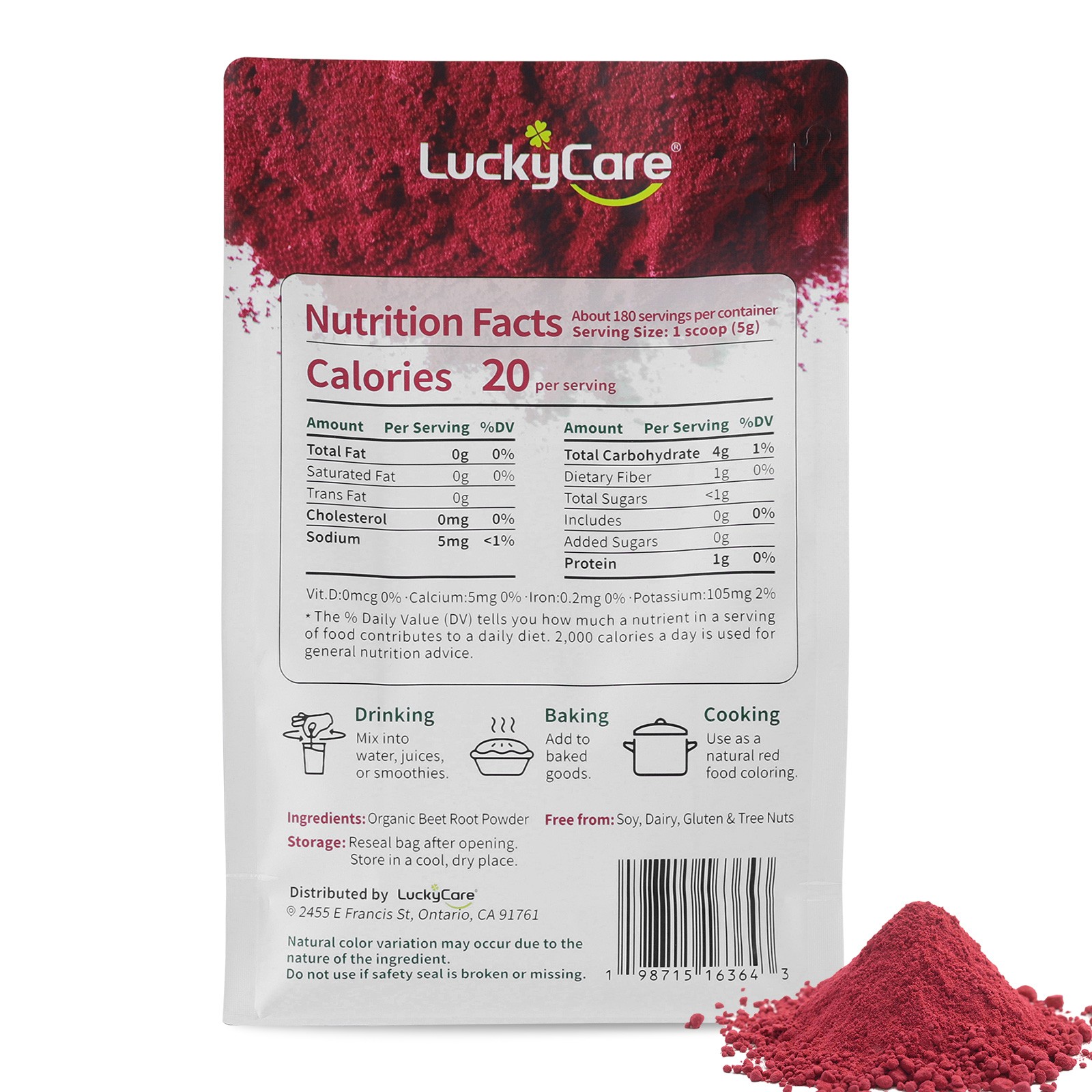 2LBS Organic Beet Root Powder Non-GMO Nitric Oxide Superfood Supplement