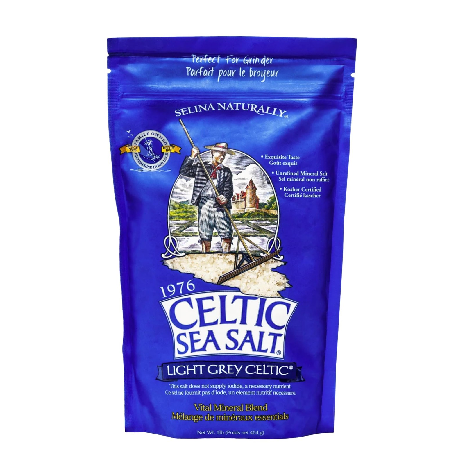 Celtic Sea Salt Light Grey Coarse – Unrefined Mineral 16 Ounce (Pack of 1)
