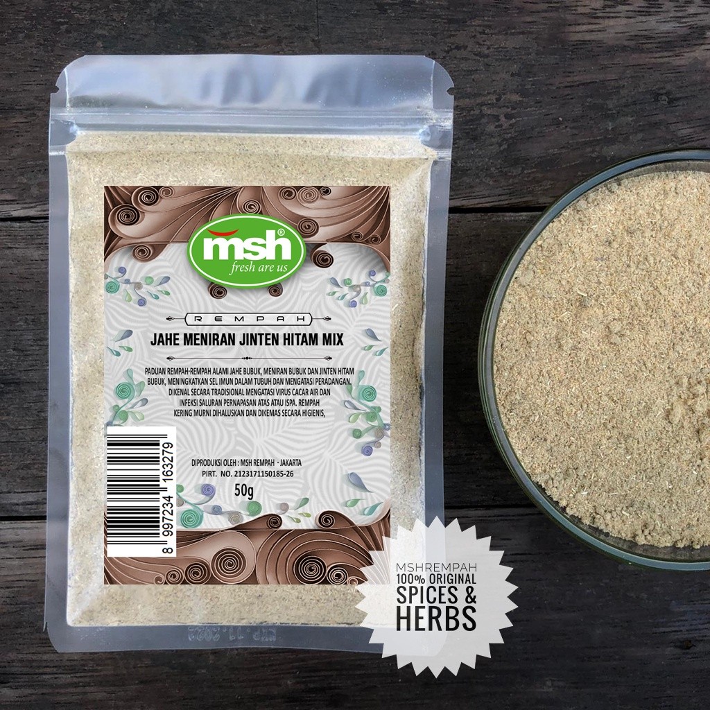 Ginger Meniran Black Cumin Mix powder drink 50g natural herbal spice