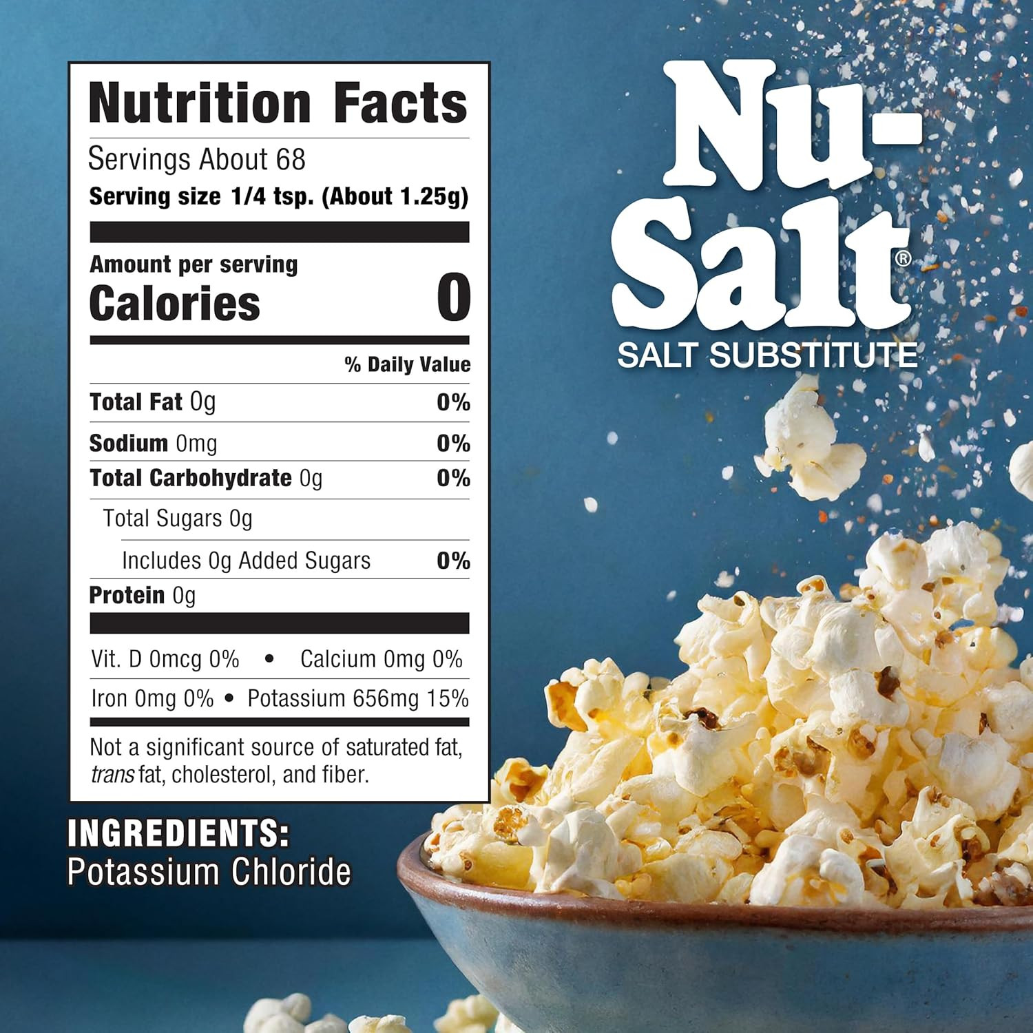 Sodium-Free Salt Substitute, Contains Potassium Chloride, Table Salt Alternative