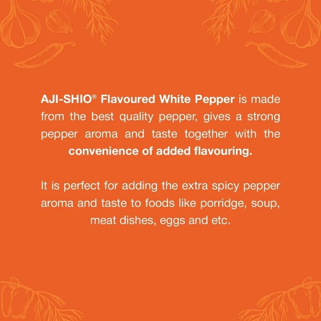 Ajinomoto Aji-Shio Flavoured White Pepper Refill Pack 40g x 6packs
