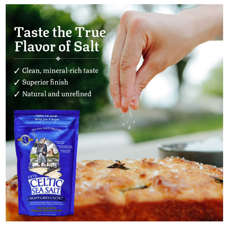 Light Grey Celtic Sea Salt 1 Pound Resealable Bag Additive-Free USa