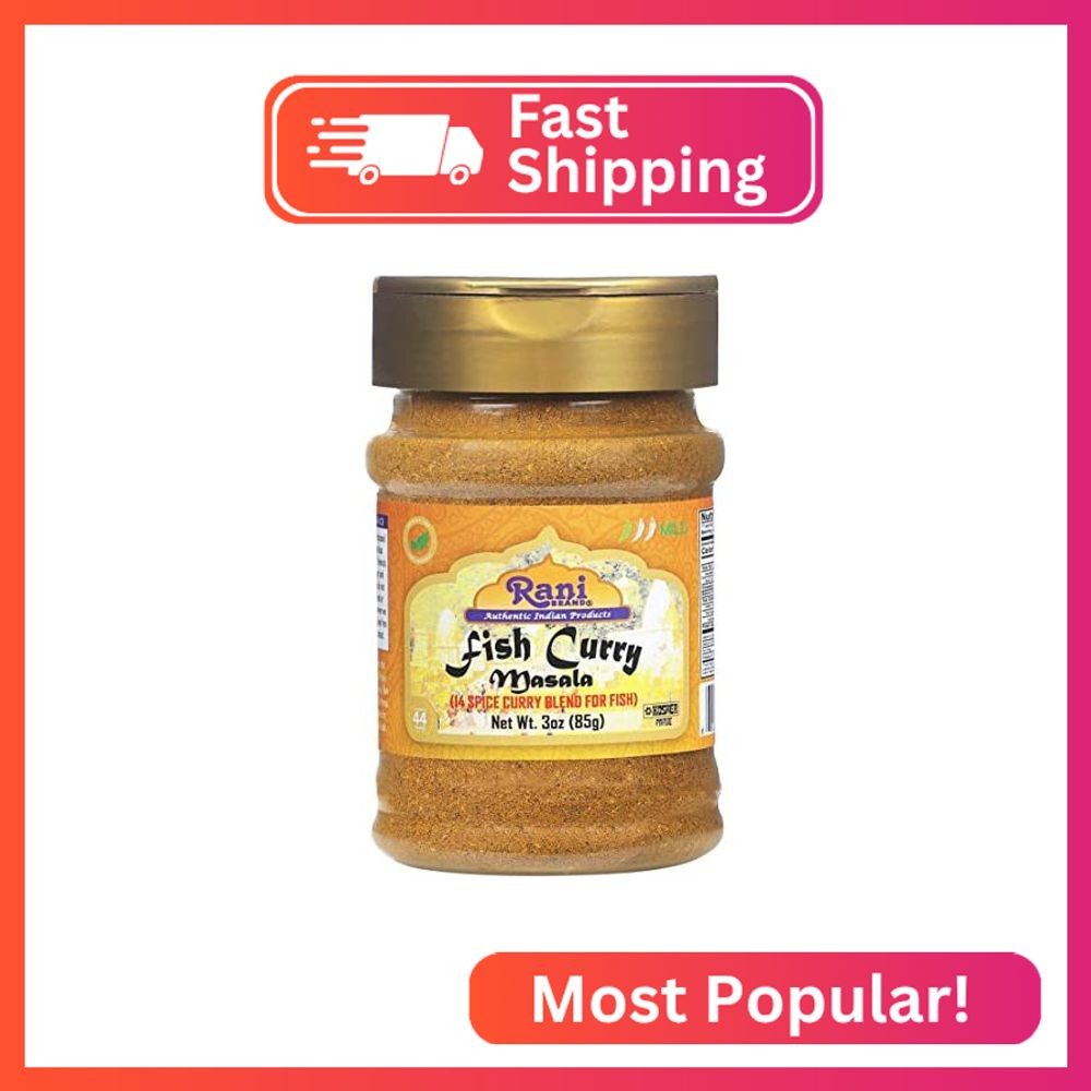 Rani Fish Curry Masala (14-Spice Curry Blend for Fish) 3oz (85g) PET Jar, Shaker