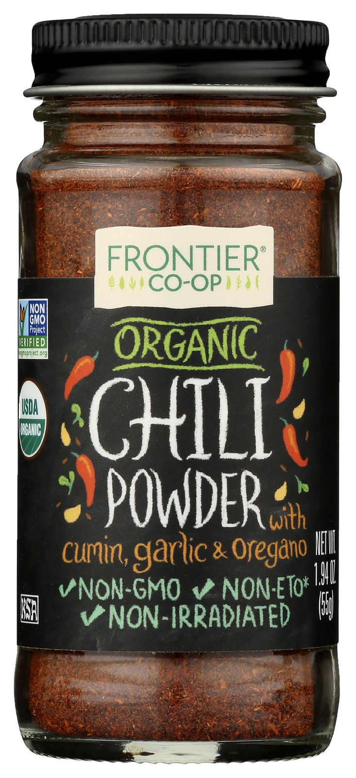 Frontier -Op Organic Chili Powder With Cumin Garlic And Oregano 94 Ounce 3 Pack