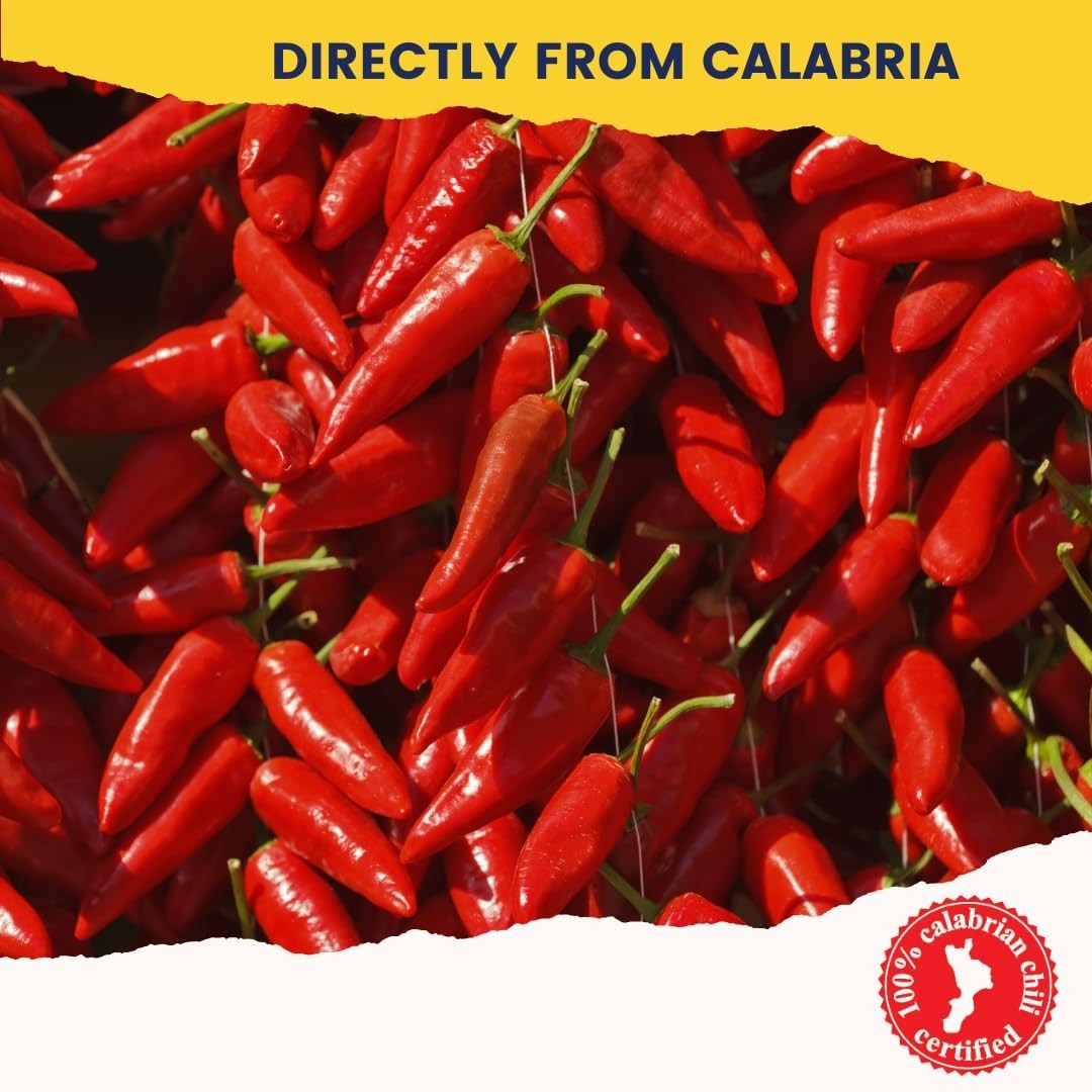 100% Certified Calabrian Chili Red Pepper Flakes – 1 KG Tub for Authentic Flavor
