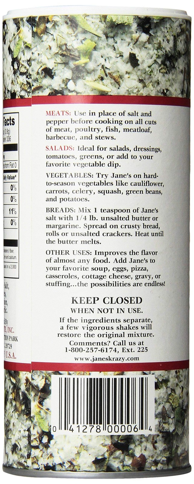 Jane’s Krazy Seasonings Mixed Up Salt, 9.5 Ounce (Pack of 12), Multi Color