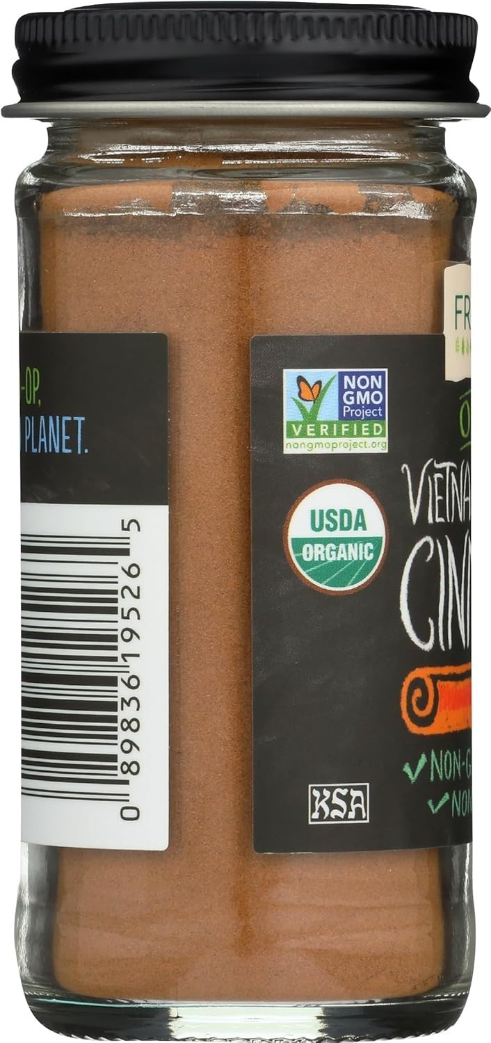 Organic Ground Vietnamese Cinnamon – 1.31oz Bottle, Full Flavor, Kosher