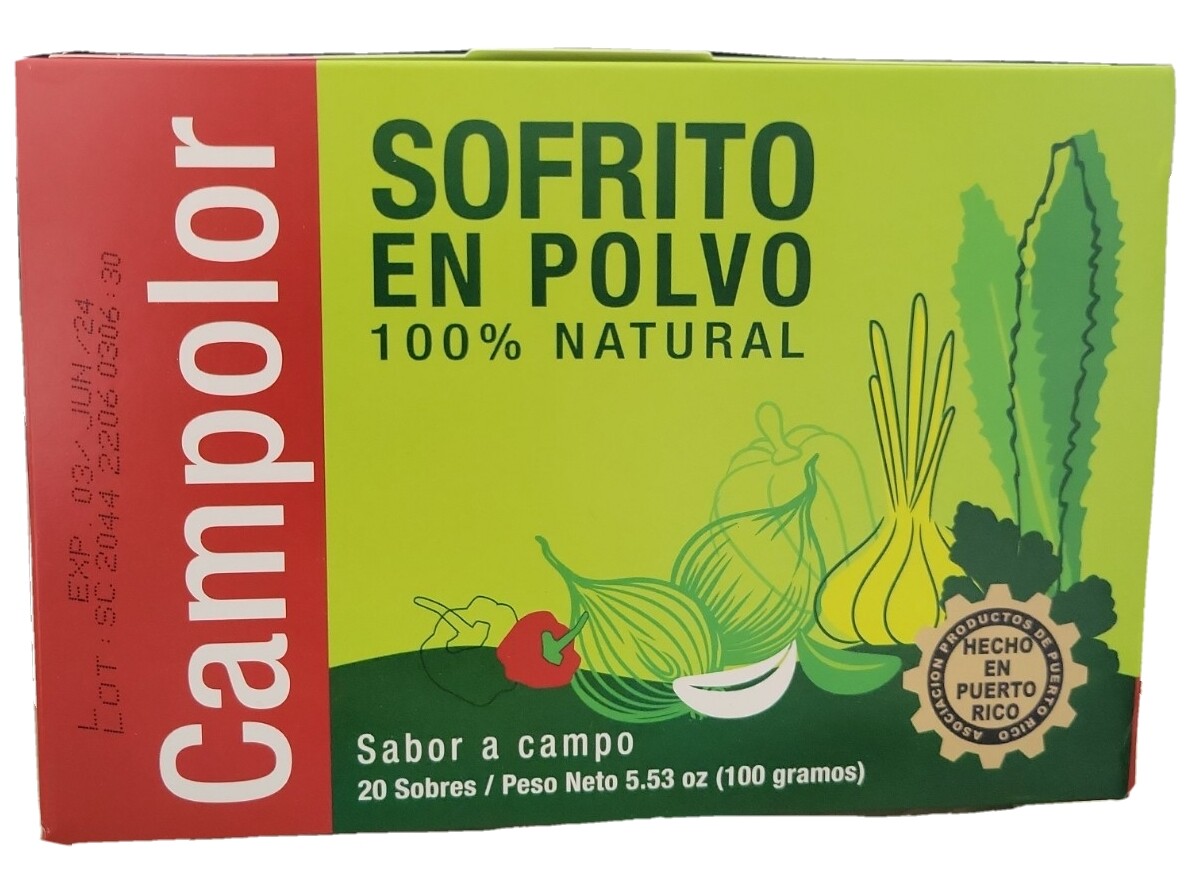 CAMPOLOR POWDER STIR FRY SEASONING PUERTO RICO SOFRITO EN POLVO 20PKS-5.53oz