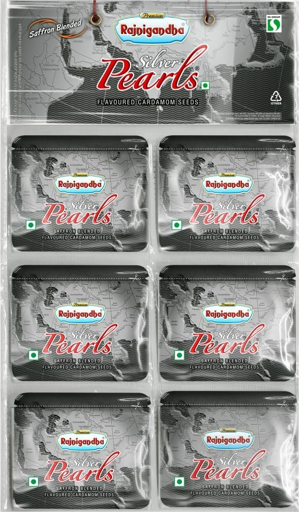 Rajnigandha Silver Pearls Saffron Blended Flavoured Pack Of 36-1.4 Gram