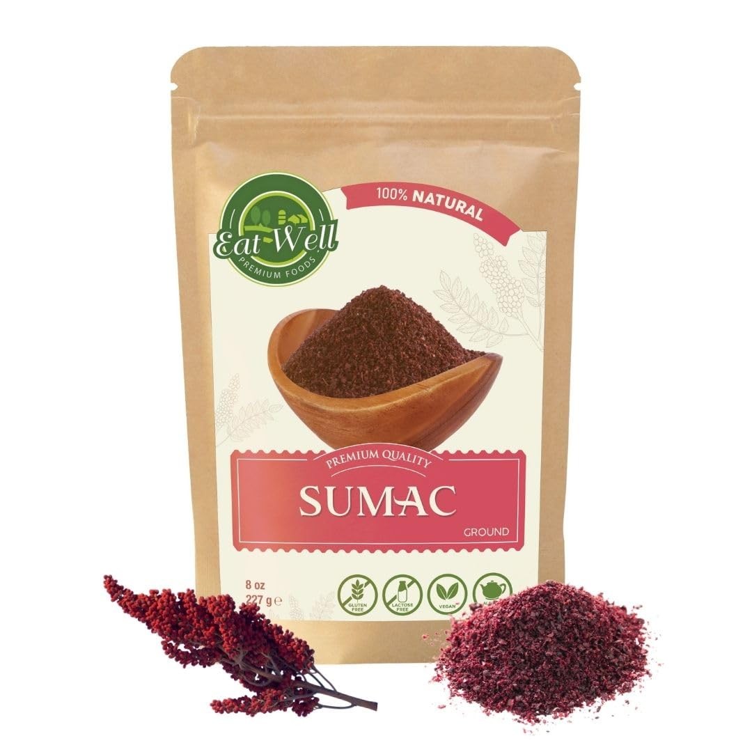 Sumac Spice Powder 8 oz Ground Sumac Berries in Resealable Pack, 100% Natural…