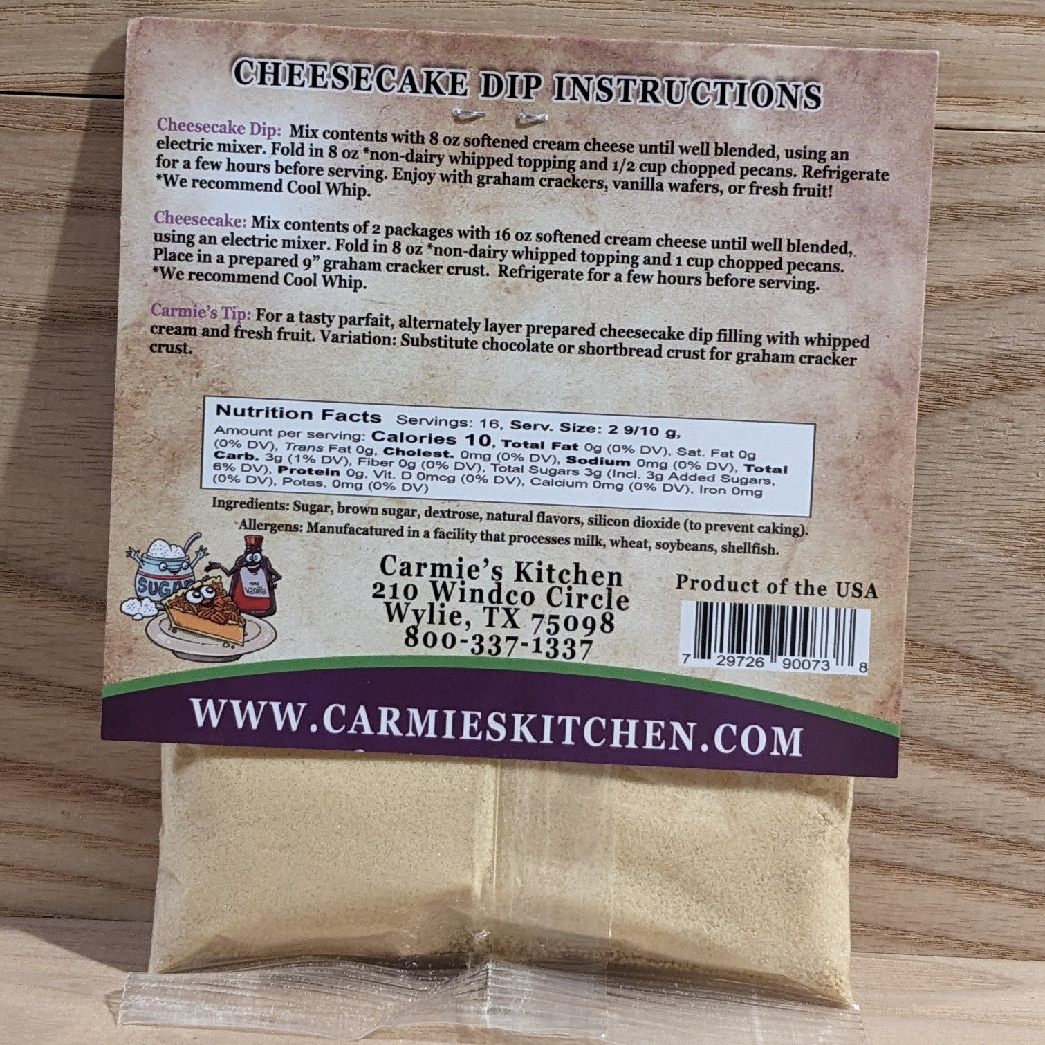 Carmie’s Kitchen Cheesecake Dip Mix (Pecan Pie)
