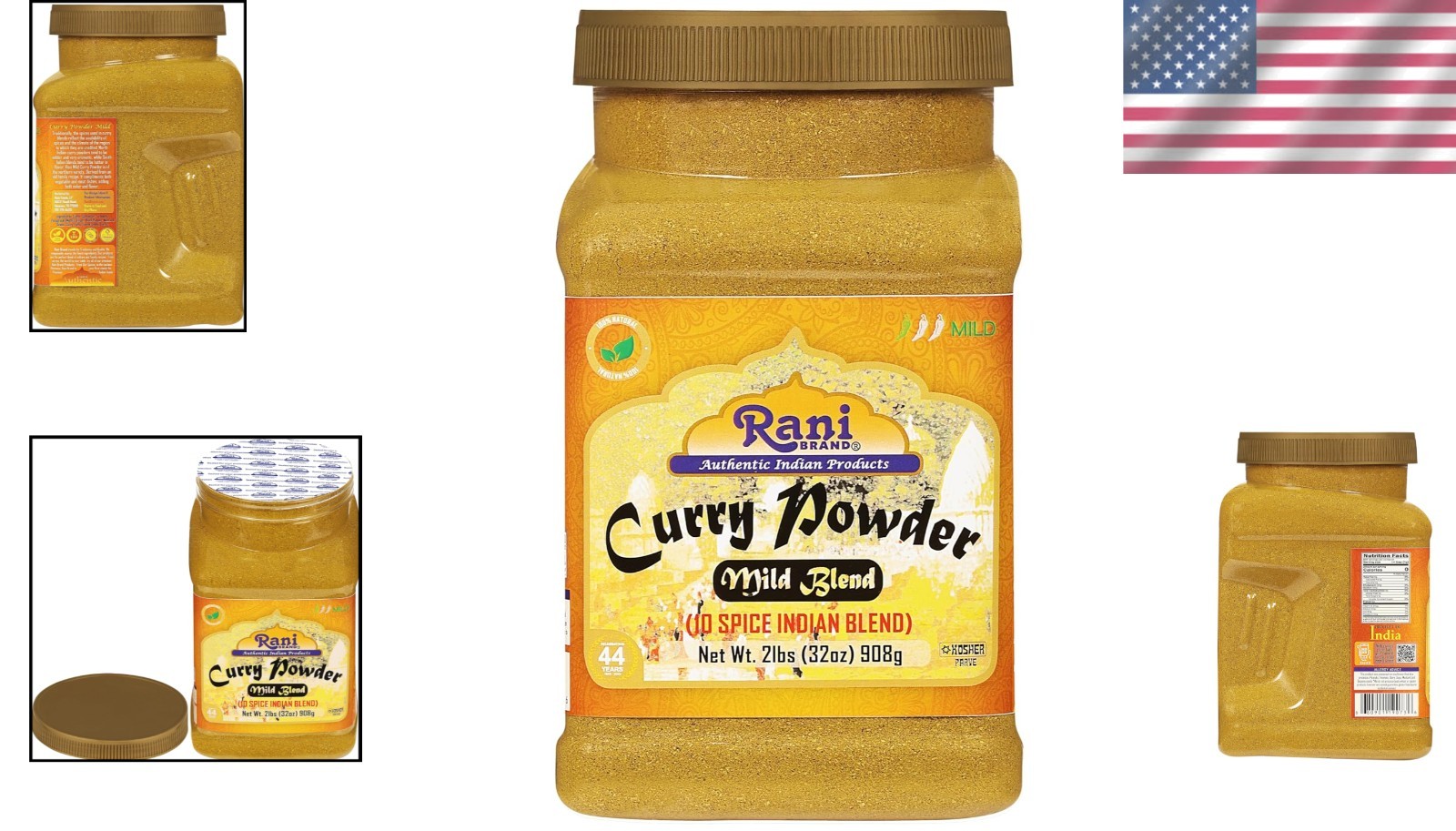 Rani Mild Curry Powder 2lbs PET Jar – Authentic Indian Blend