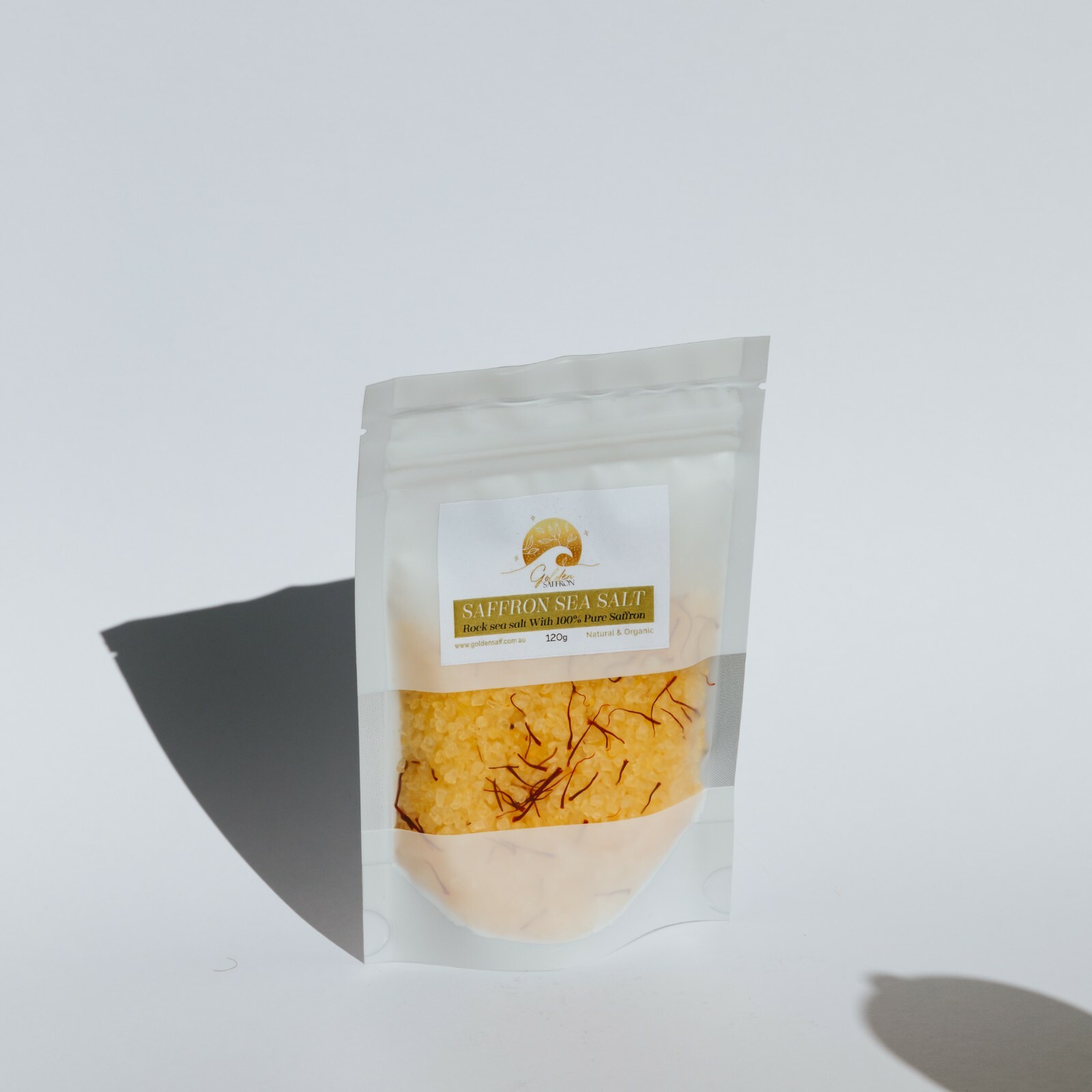Saffron Sea Salt | Golden Sea Salt (Infused sea salt in Saffron) 120 gr
