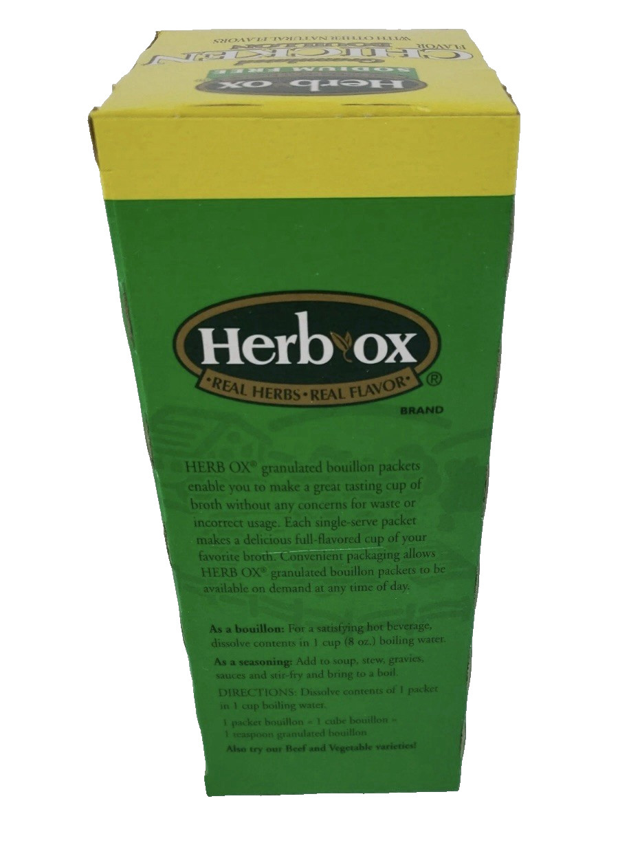 Hormel Herb Ox Chicken Bouillon Gluten & Sodium Free 50 Packets base stock broth