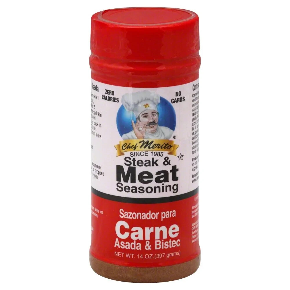 Chef Merito Steak & Chicken Seasoning Combo (4 Pack ) 2 Pack Each Flavor 14 oz